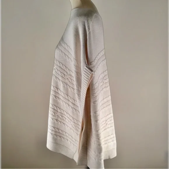 Banana Republic Women’s Size XS/Small Cable Knit Sweater Poncho Cream Beige EUC - Picture 4 of 11